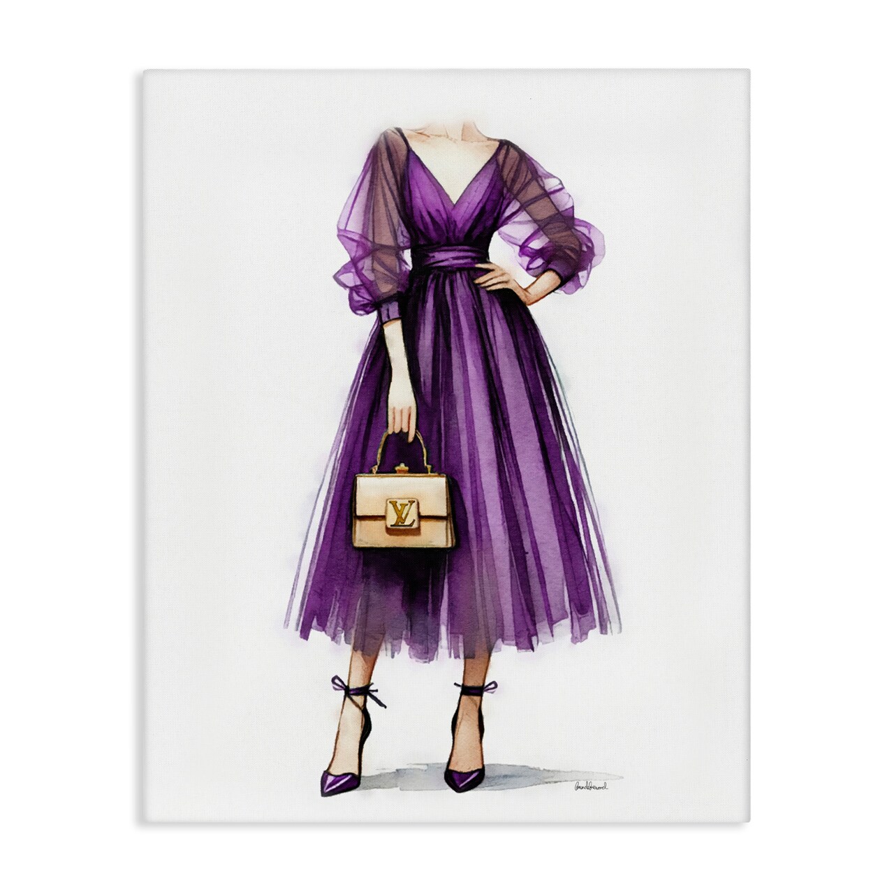 Stupell Industries Purple Glam Dress Canvas Wall Art Design by Amanda Greenwood